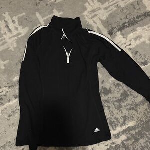 Adidas Black and White Quarter-Zip Top